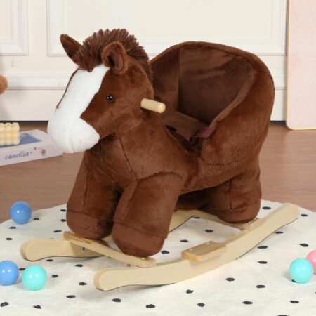 Brown Plush Pony Rocker with Sound and Music Ages 1-3
